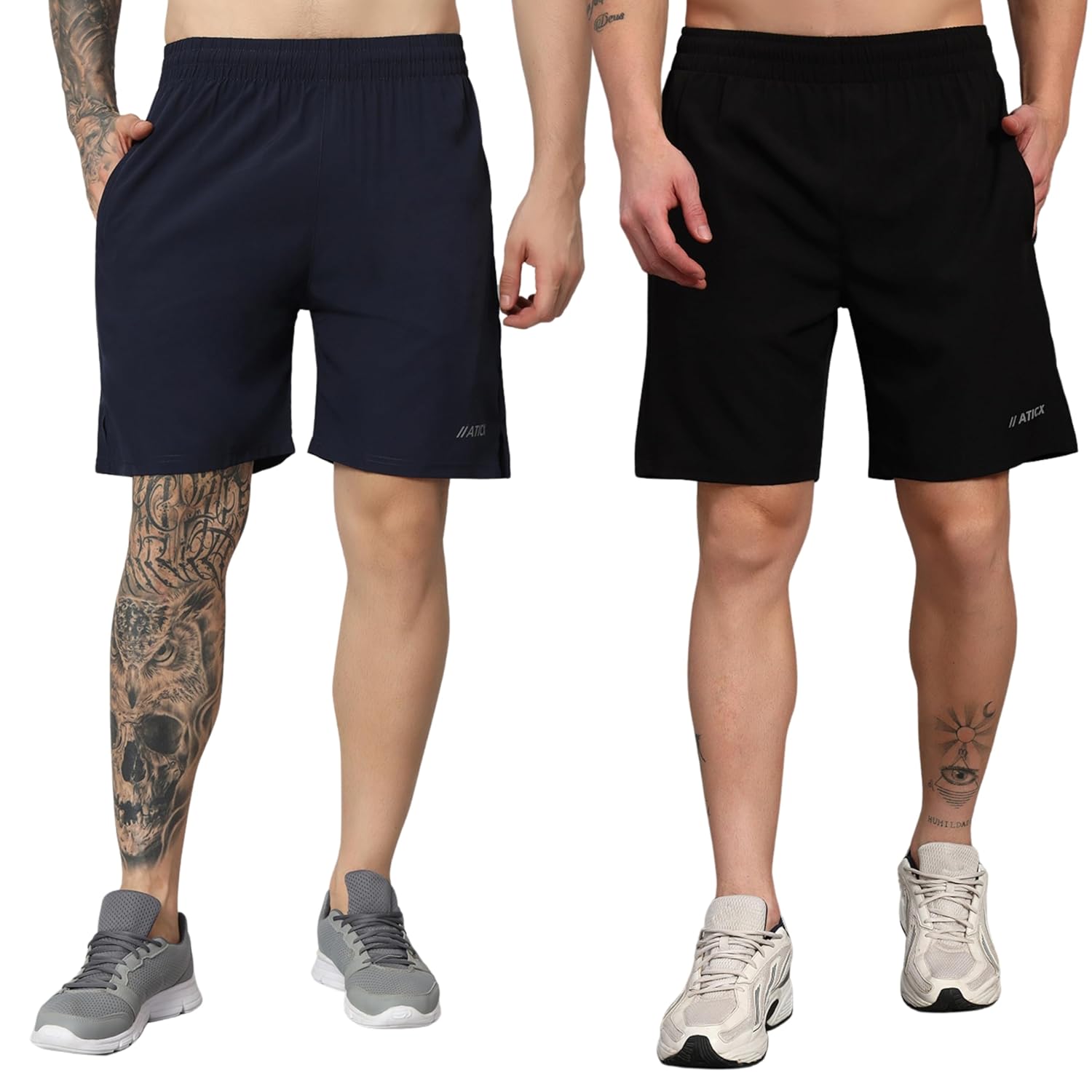 ATICX Polyester Shorts for Men - Quick Dry Lightweight with Zipper Pockets - Gym, Running, Jogging, Training Half Pants for Basketball, Swimming, Badminton, Cycling, Football, Outdoor & Home Wear - Image 5