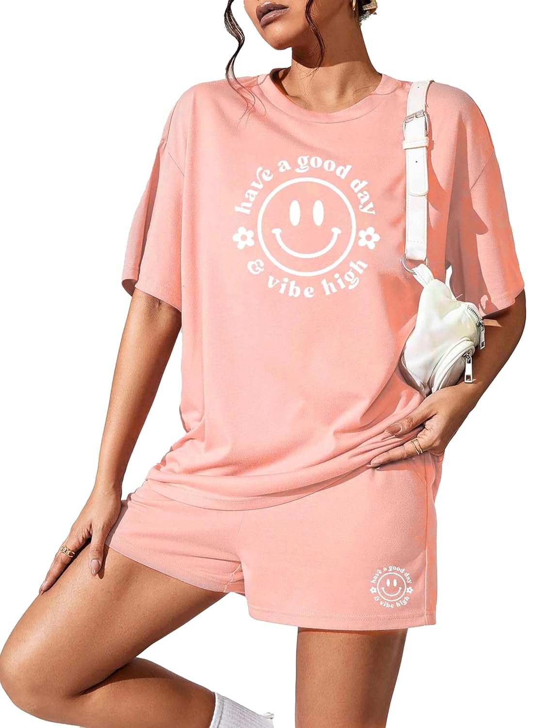 KSHS Women Cotton Night Suit Top & Shorts Set | Loose Fit Printed Nightwear Co Ord Set Stylish Western | Soft Breathable Sleepwear Shorts with Pocket for Women - Image 11
