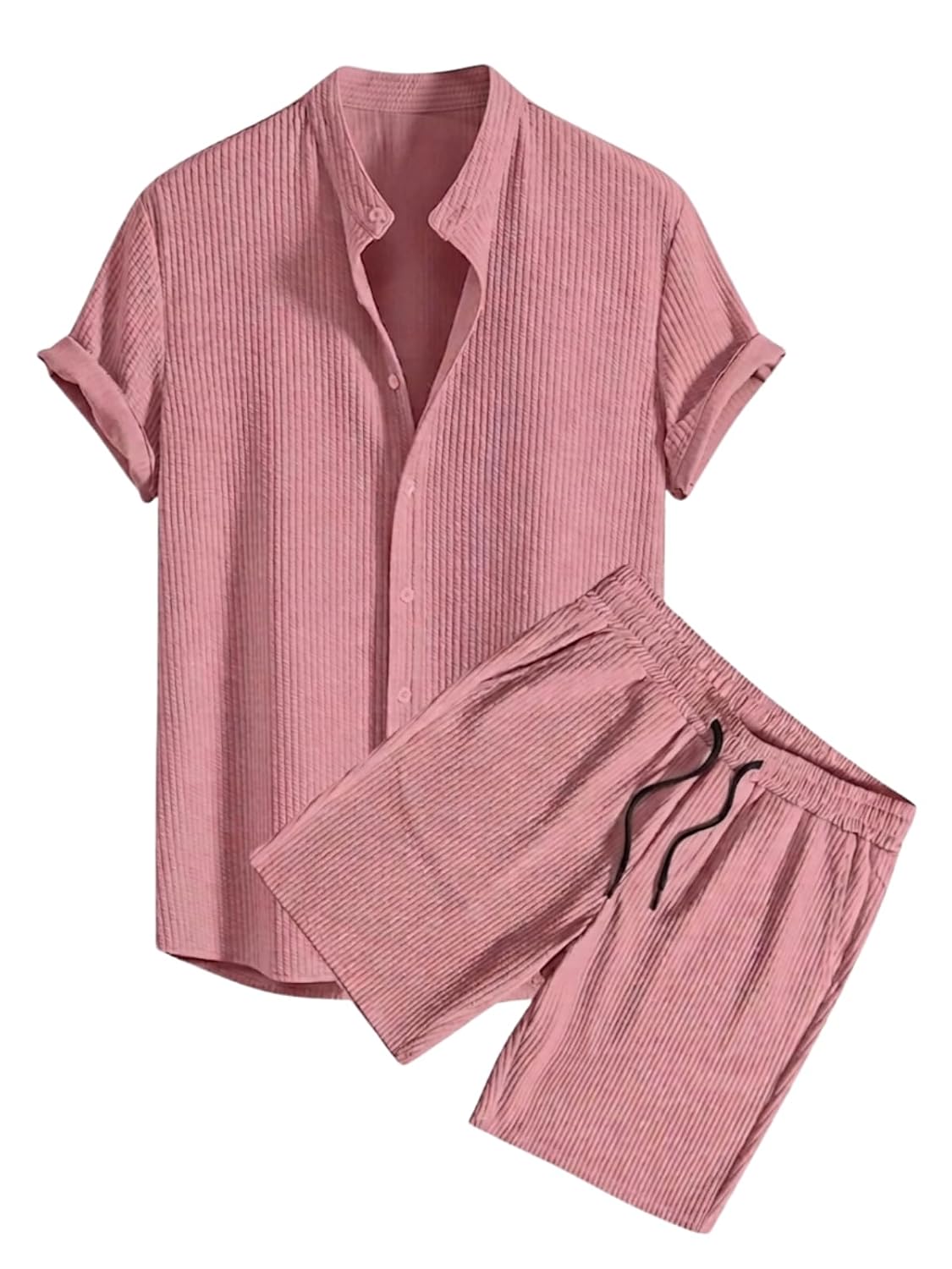GRECIILOOKS Co-ord Set for Men Solid POLY LYCRA BLEND T-Shirt & Shorts Nightwear Set | Summer Loungewear, Beachwear & Night Suit for Daily Comfort - Image 3