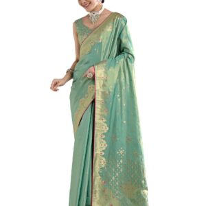 Monjolika Fashion Paisley Zari Woven Banarasi Tissue Silk Saree (15900_Color)