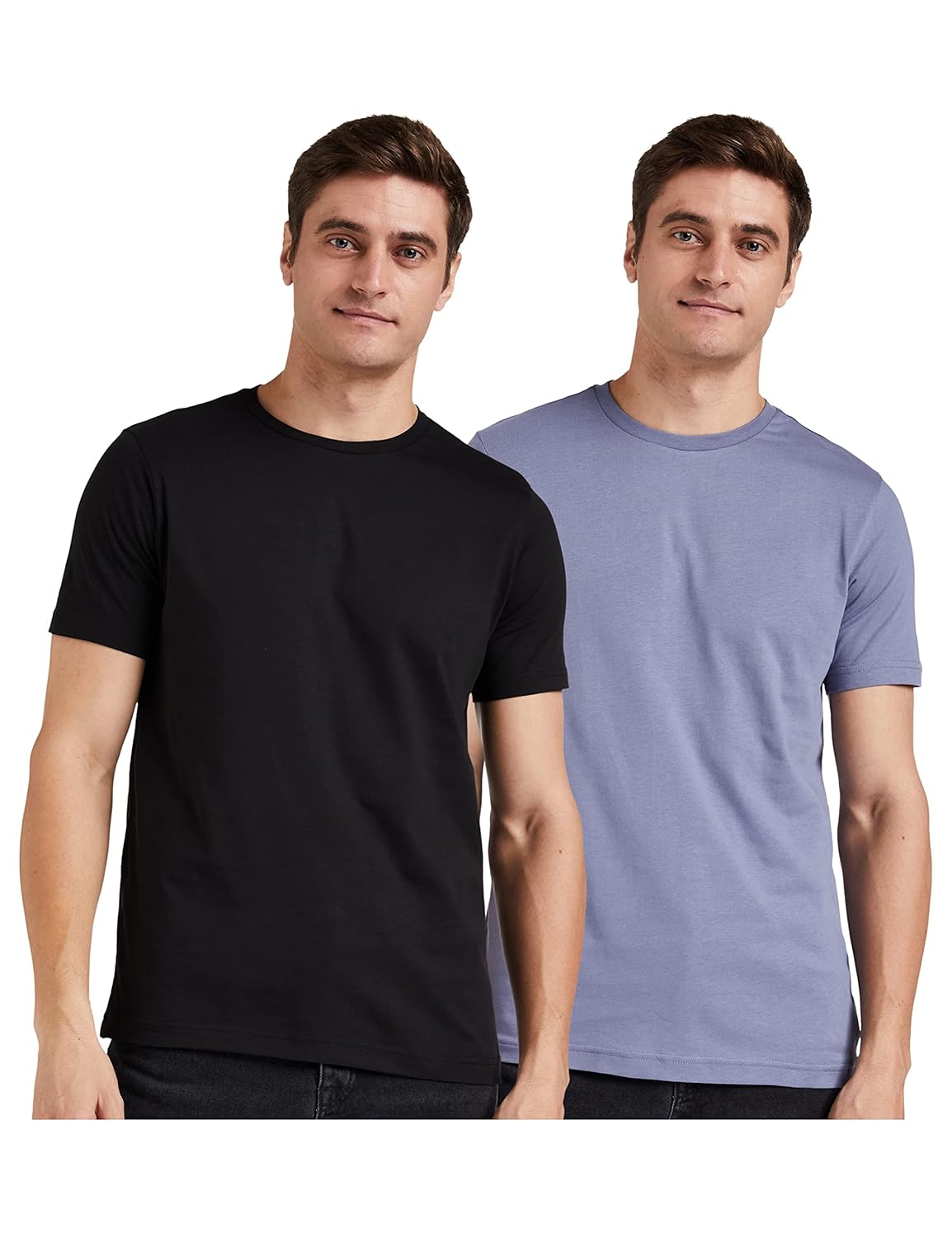 Amazon Brand - Symbol Men Cotton Regular Fit T-Shirt (Pack of 2)