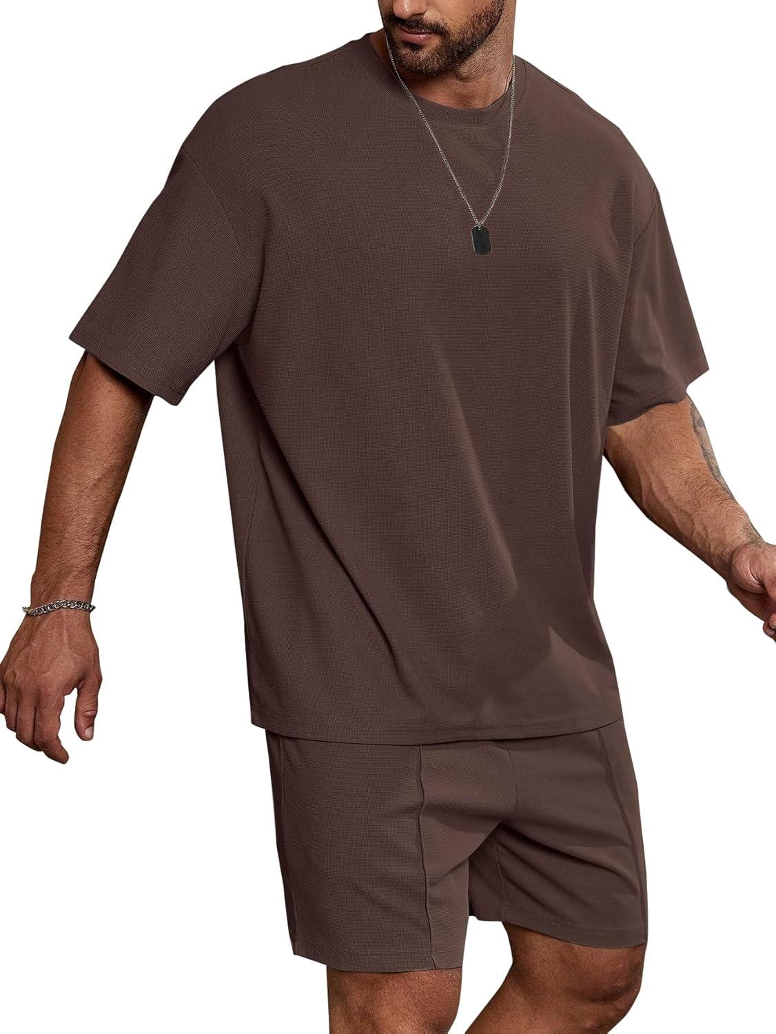 Vogaan Men's T-Shirt and Shorts Set | Top & Shorts Night Suits Set | Night Wear for Men | Holiday Outfits for Men's - Image 4