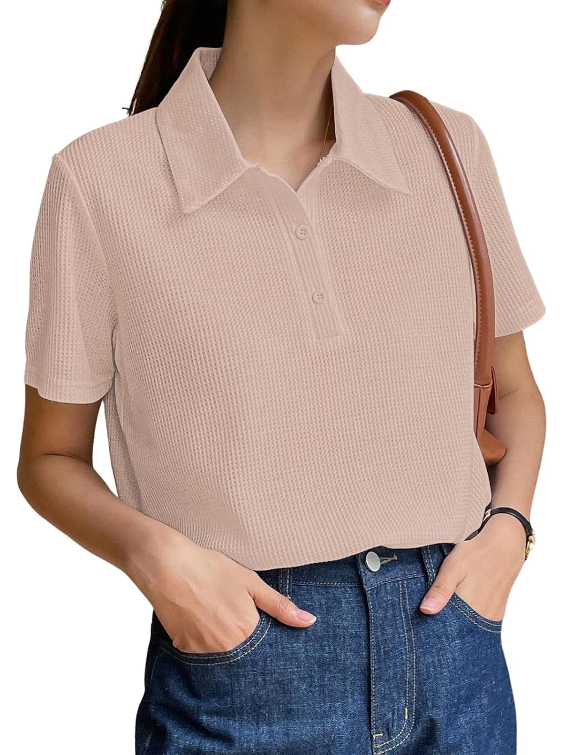 Leriya Fashion Women's Summer Polo T-Shirt – Lightweight Breathable Short Sleeve Collared T-Shirt, Casual Loose Fit Everyday Top for Women - Image 6