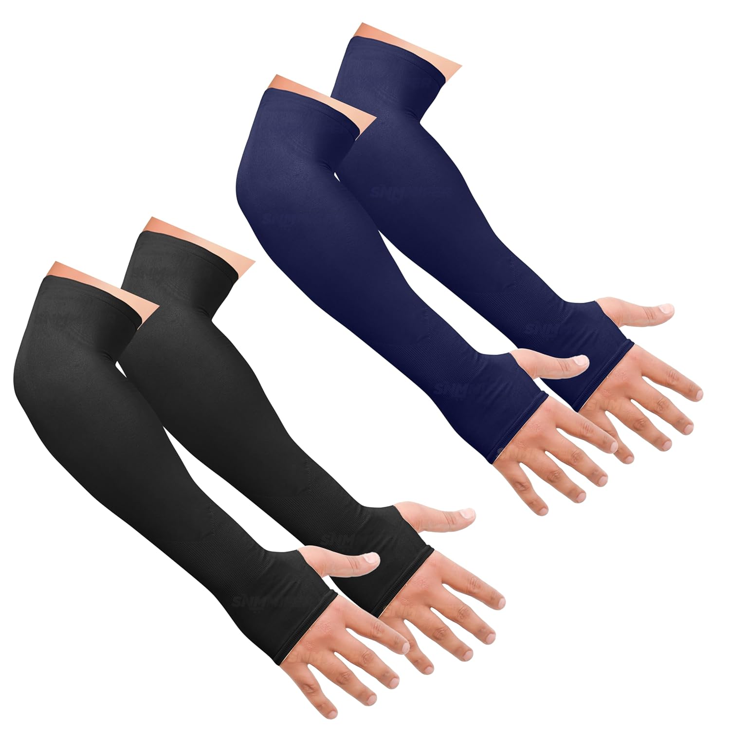 SNMMIFER UV Protection Arm Sleeves with Thumb Holes, Nylon Sun Protection Hand Cover for Running and Cycling, Unisex - Image 2