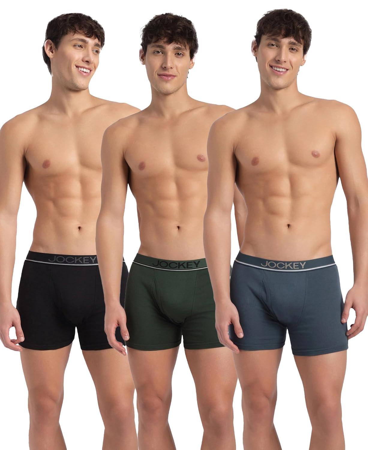 Jockey 8009 Men's Super Combed Cotton Rib Solid Boxer Brief with Ultrasoft Waistband (Pack of 3) - Image 3