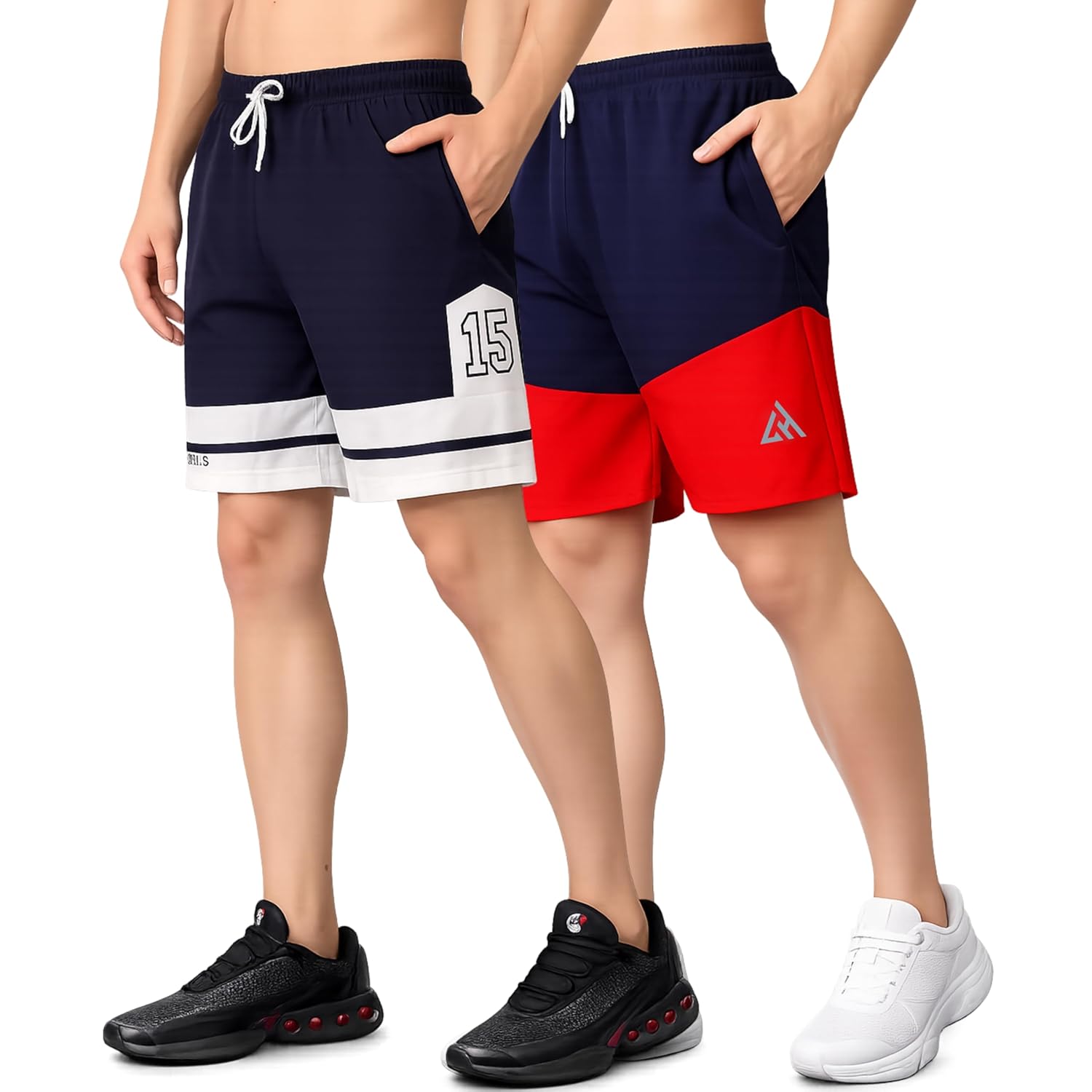 London Hills Men's Sports Running Shorts Lightweight Quick Dry Gym Workout Training Shorts with Zipper Side Pockets Elastic Waist Adjustable Drawstring Athletic Activewear Running Jogging Fitness Yoga - Image 6