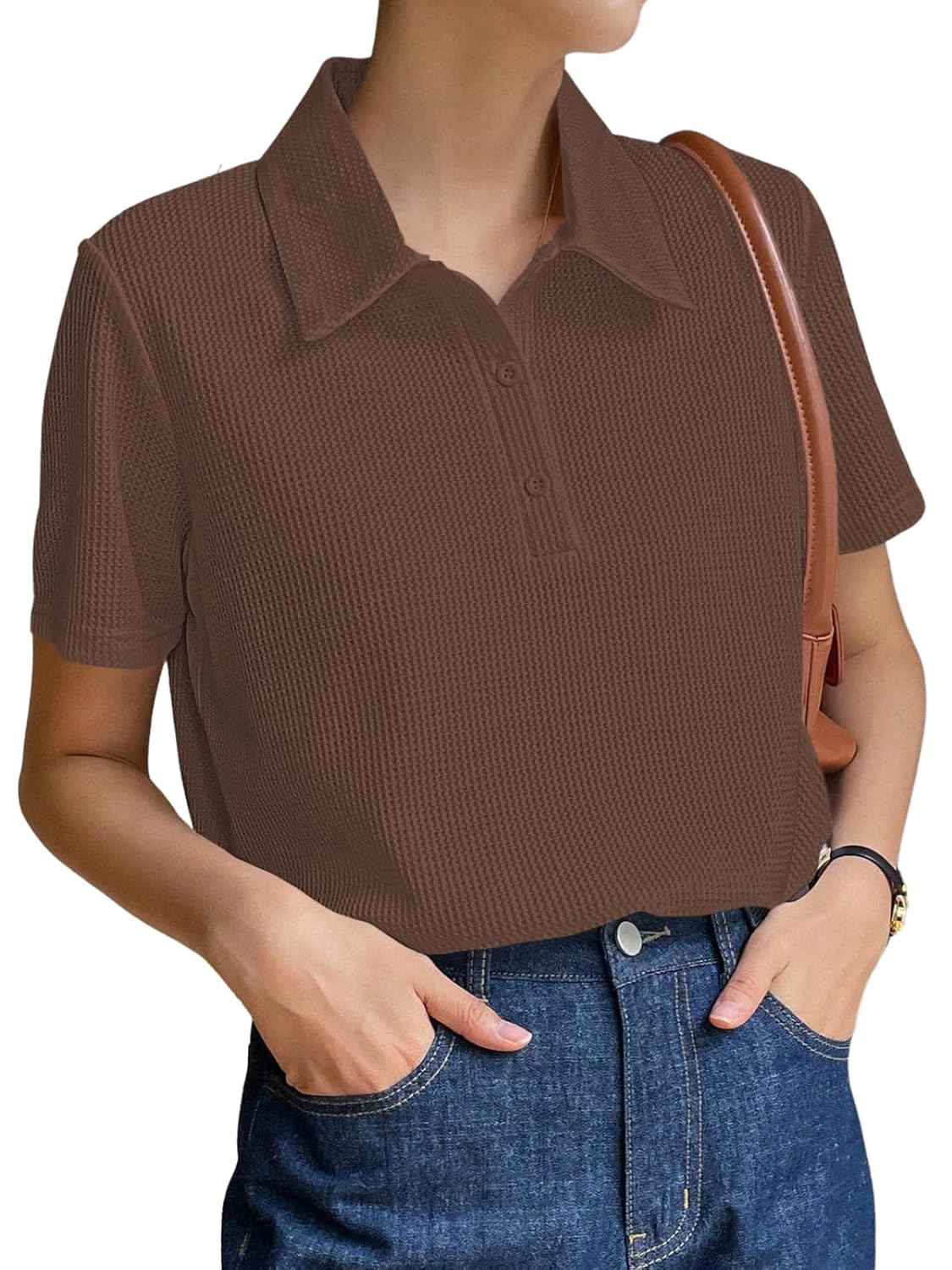 Leriya Fashion Women's Summer Polo T-Shirt – Lightweight Breathable Short Sleeve Collared T-Shirt, Casual Loose Fit Everyday Top for Women - Image 8