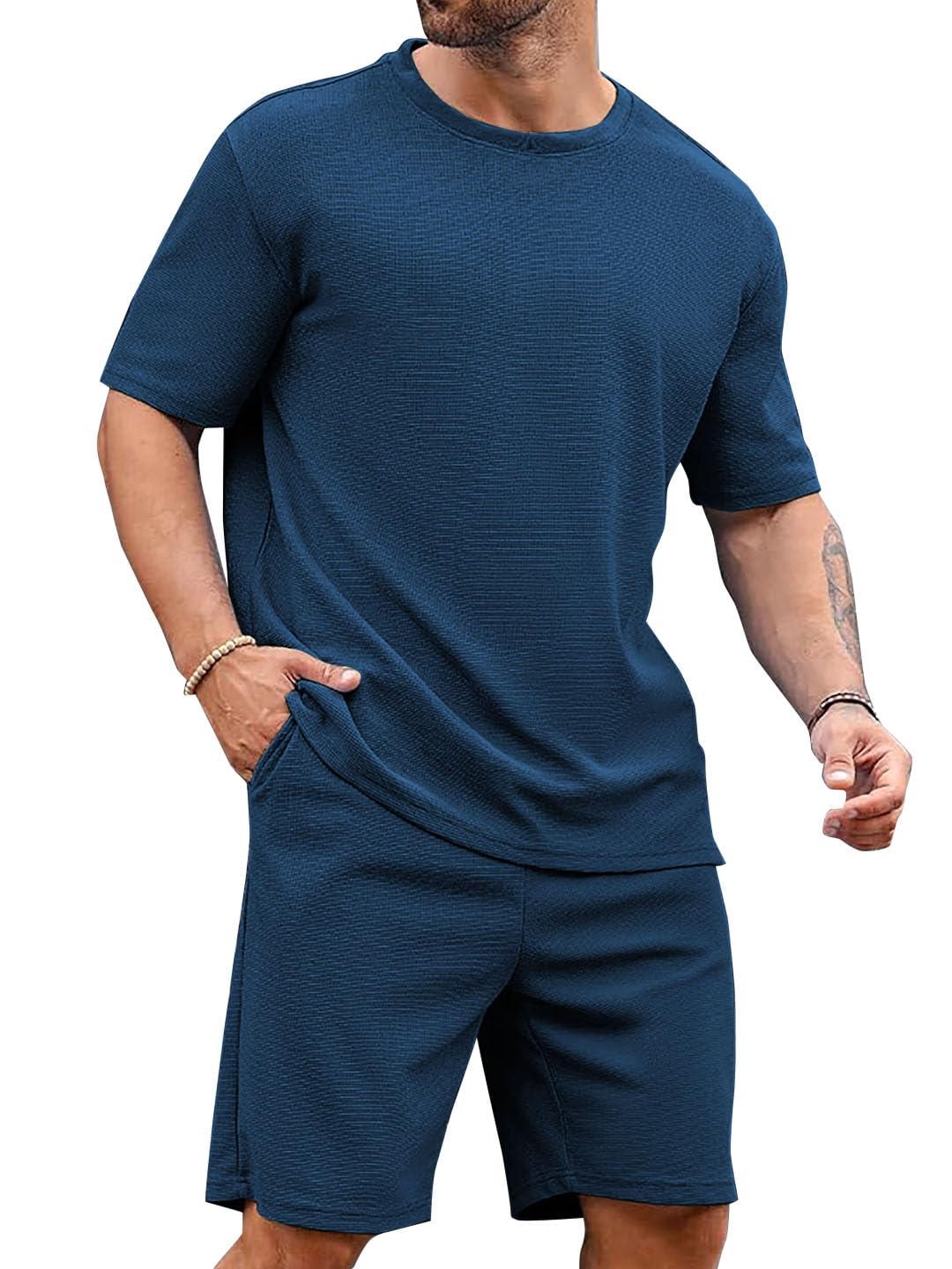 Vogaan Men's T-Shirt and Shorts Set | Top & Shorts Night Suits Set | Night Wear for Men - Image 8