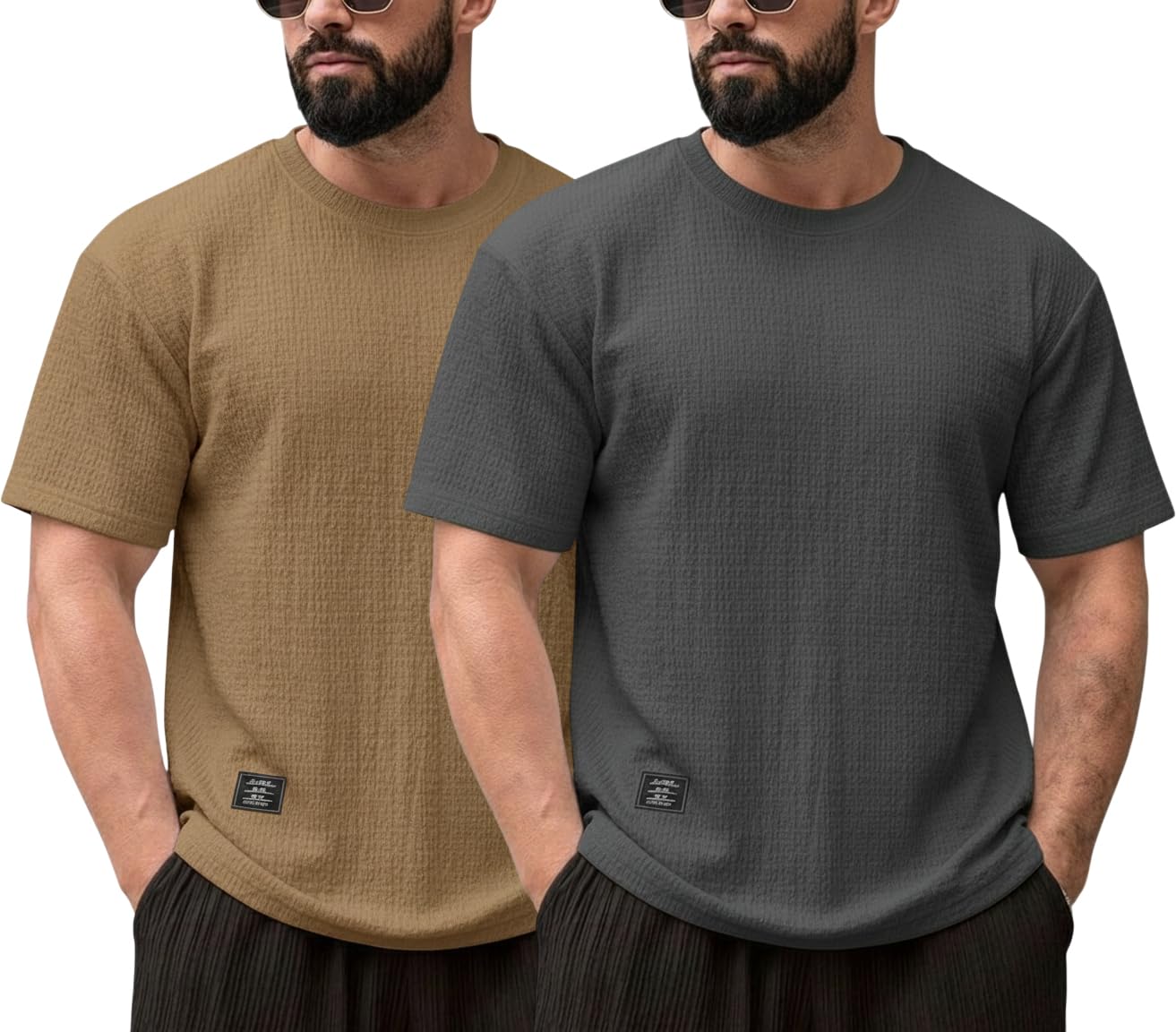 RodZen Men's Polycotton Regular Fit Half Sleeve Texture Print Round Neck T-Shirt - Image 14
