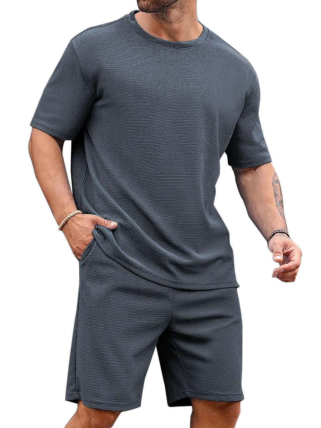 Vogaan Men's T-Shirt and Shorts Set | Top & Shorts Night Suits Set | Night Wear for Men - Image 9