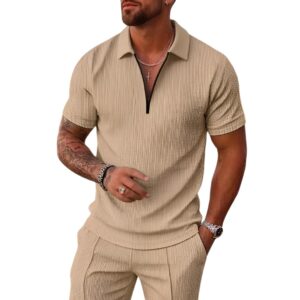Jawdrobe Men's Polo T-Shirt and Shorts Co-Ord Set | Summer Casual Matching Outfit | Breathable Casual Two Piece Set for Beach | Travel | Vacation Wear