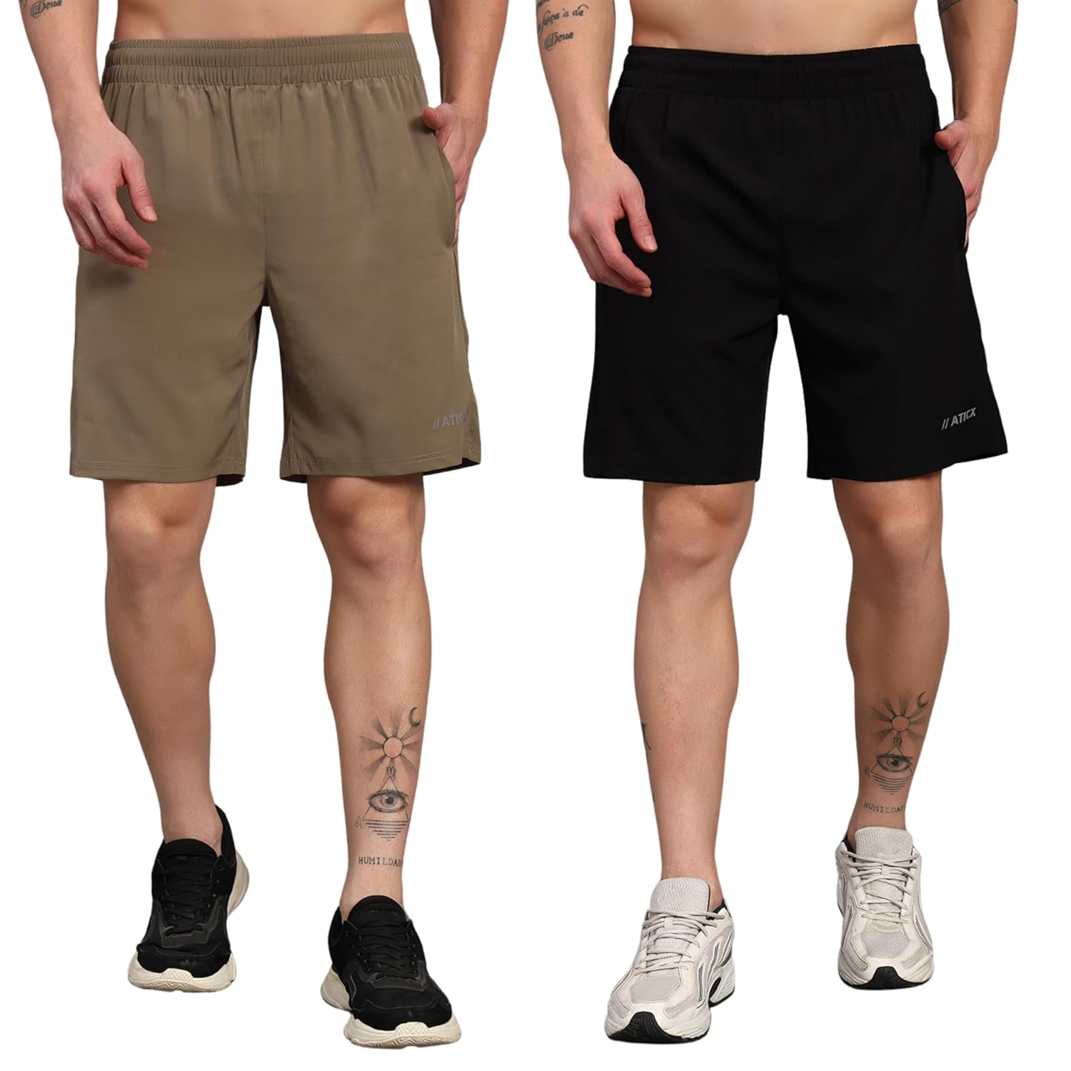 ATICX Polyester Shorts for Men - Quick Dry Lightweight with Zipper Pockets - Gym, Running, Jogging, Training Half Pants for Basketball, Swimming, Badminton, Cycling, Football, Outdoor & Home Wear - Image 23