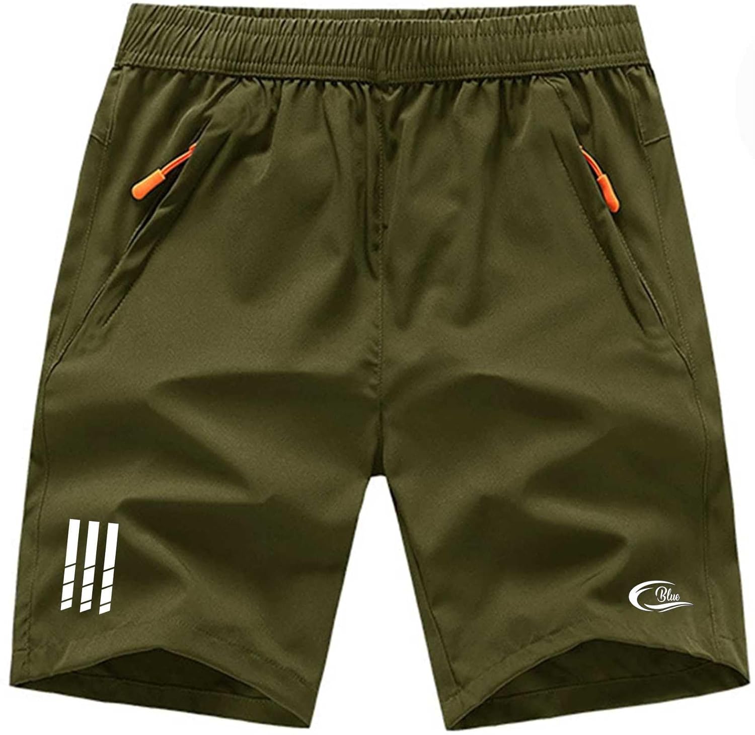 CBlue Men's Outdoor Quick Dry Lightweight Sports Shorts with 2 Zipper Pockets, Breathable Hiking Running Gym Workout Athletic Shorts - Image 2