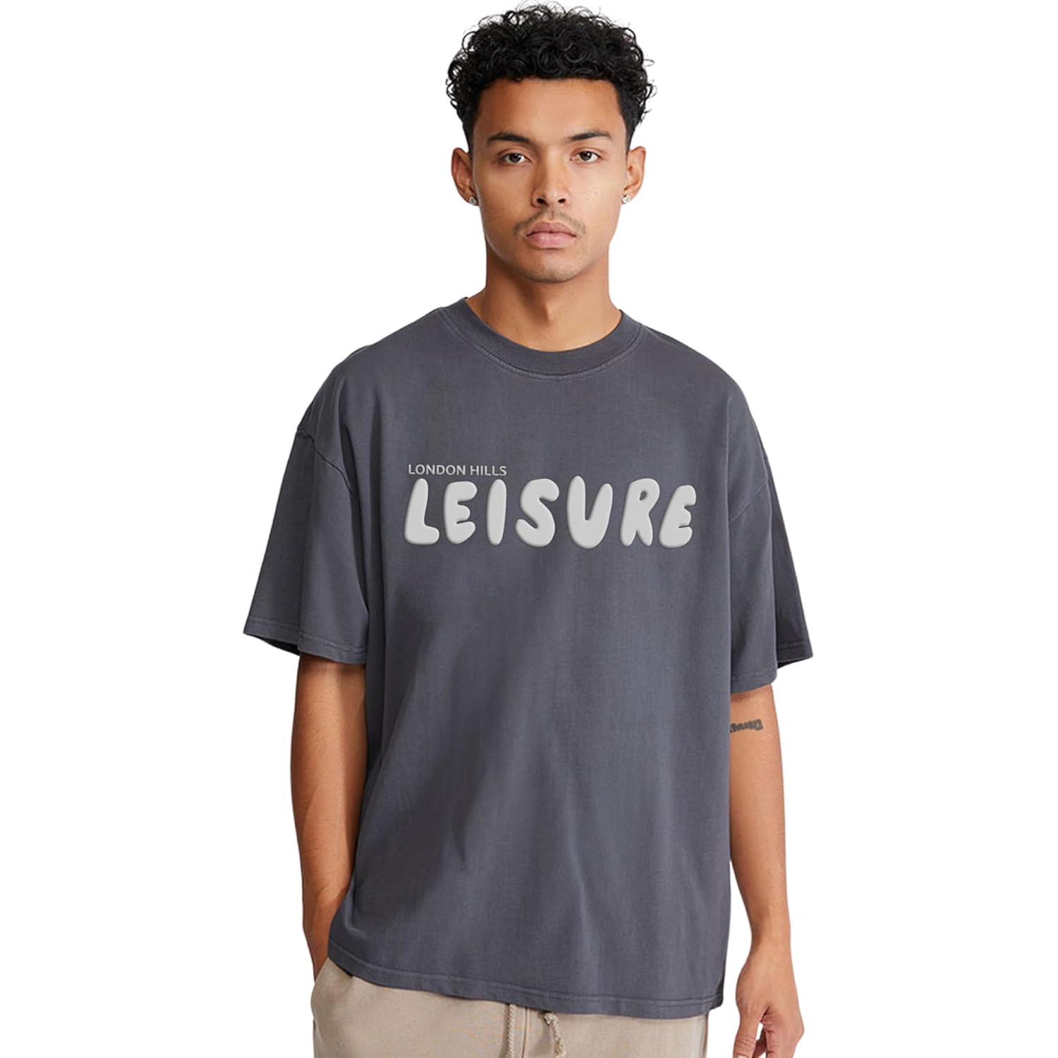 London Hills Men's Cotton Oversized Fit Casual Printed Round Neck, Oversized Longline Drop Shoulder Boho Style T-Shirt - Image 11