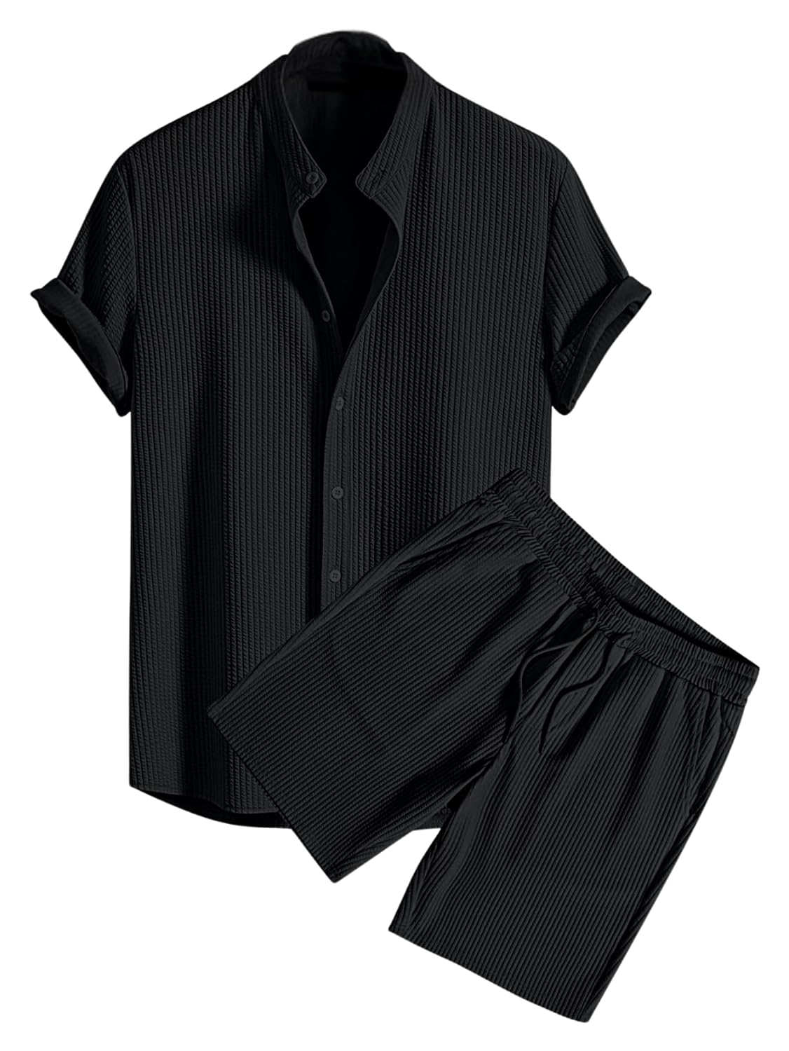 GRECIILOOKS Co-ord Set for Men Solid POLY LYCRA BLEND T-Shirt & Shorts Nightwear Set | Summer Loungewear, Beachwear & Night Suit for Daily Comfort - Image 6
