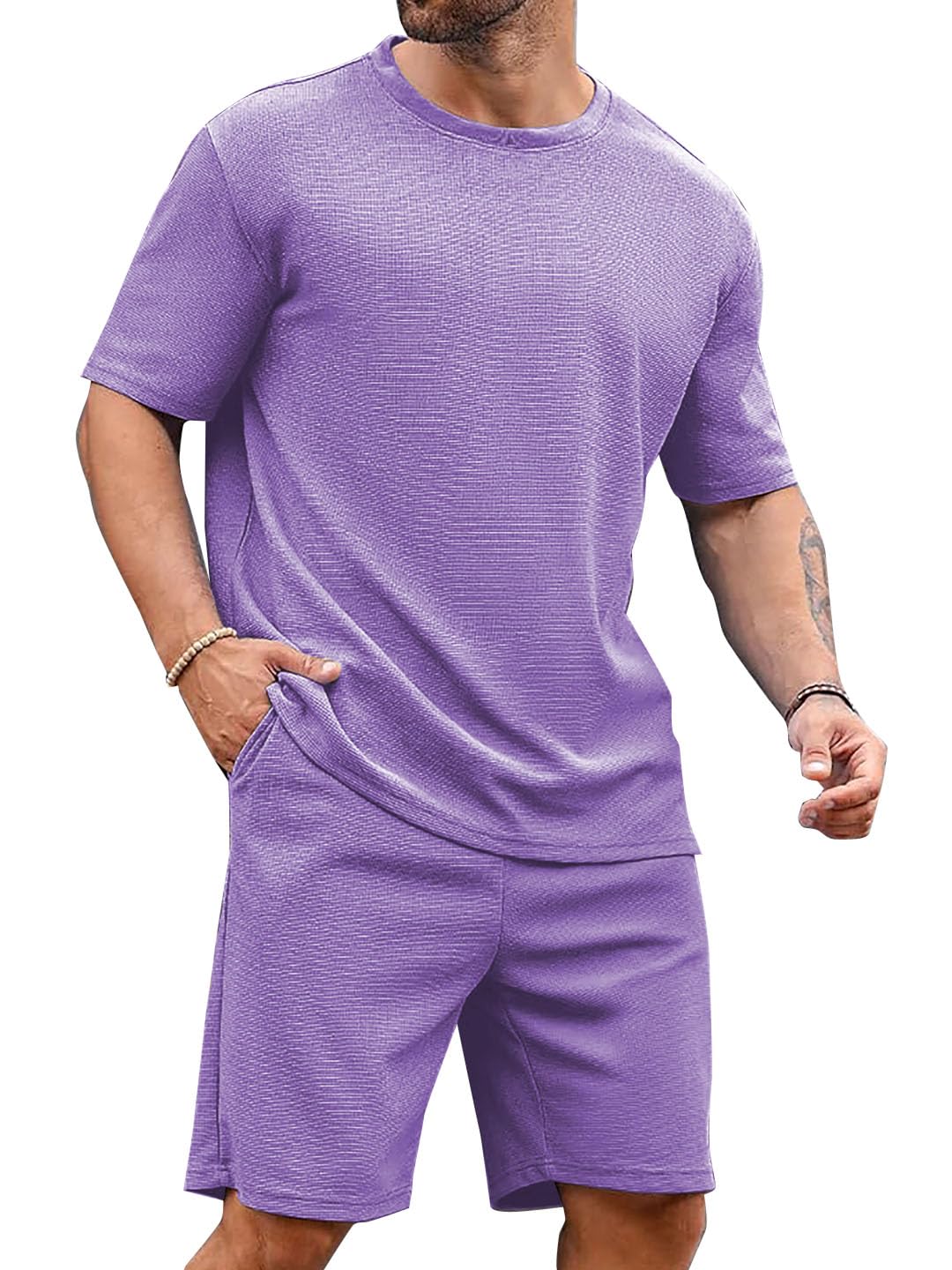 Vogaan Men's T-Shirt and Shorts Set | Top & Shorts Night Suits Set | Night Wear for Men - Image 3