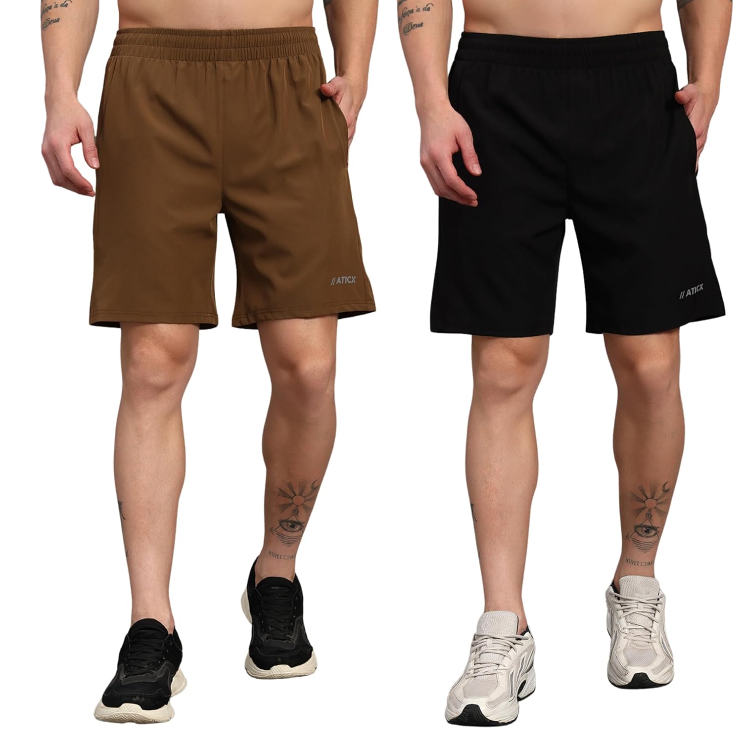 ATICX Polyester Shorts for Men - Quick Dry Lightweight with Zipper Pockets - Gym, Running, Jogging, Training Half Pants for Basketball, Swimming, Badminton, Cycling, Football, Outdoor & Home Wear - Image 12