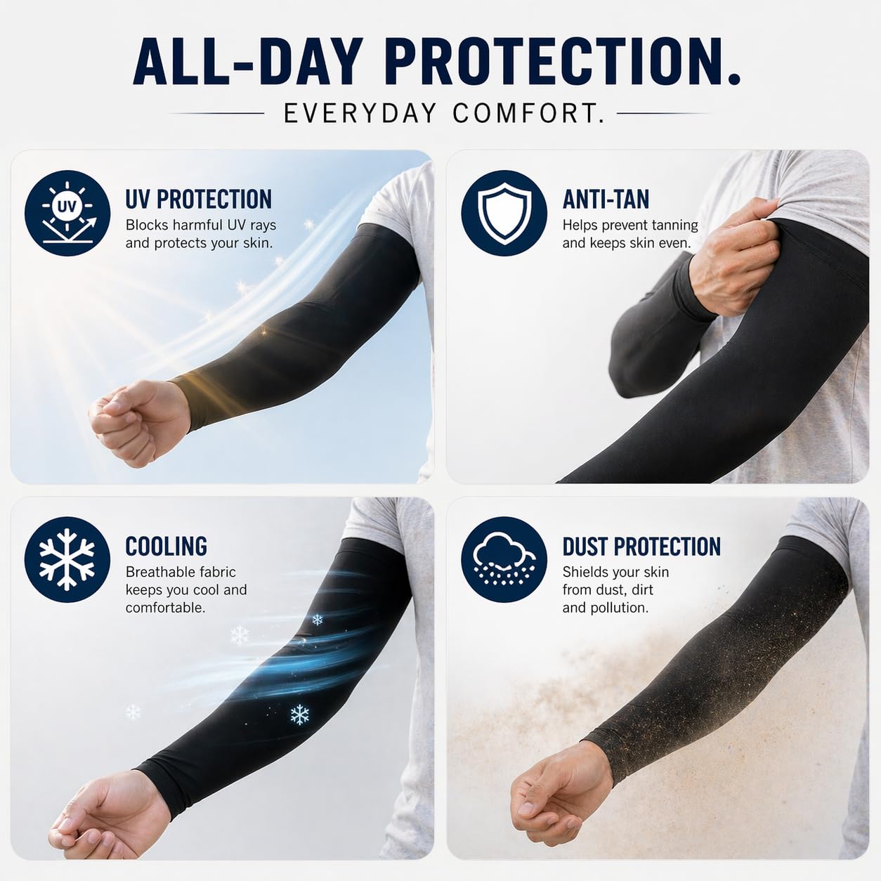 AutokraftZ π¨π© Protection Arm Sleeves for Men Women UPF 50+ ππΆππ΅ Microfiber | Cooling Arm Sleeves for Bike Riding Cycling & Sports | Sun Protection Arm Cover for Bikers | Summer Bike Accessories - Image 8