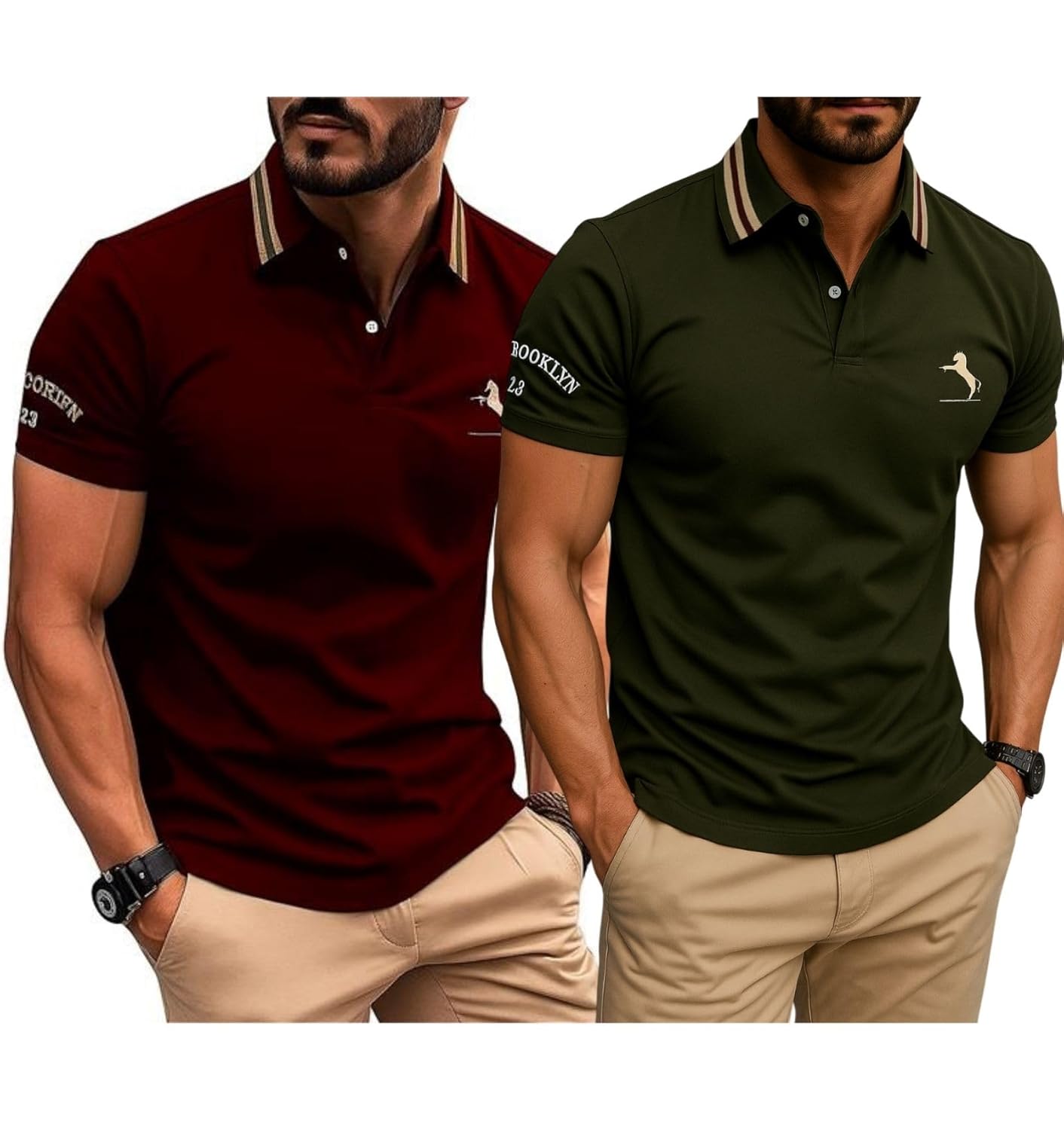 GRECIILOOKS Polo T-Shirt for Men – Cotton Short Sleeve Regular Fit Tee | Perfect for Golf, Travel & Outdoor Casual Look (Available in Plus Size)