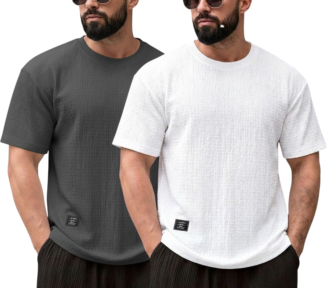 RodZen Men's Polycotton Regular Fit Half Sleeve Texture Print Round Neck T-Shirt - Image 7