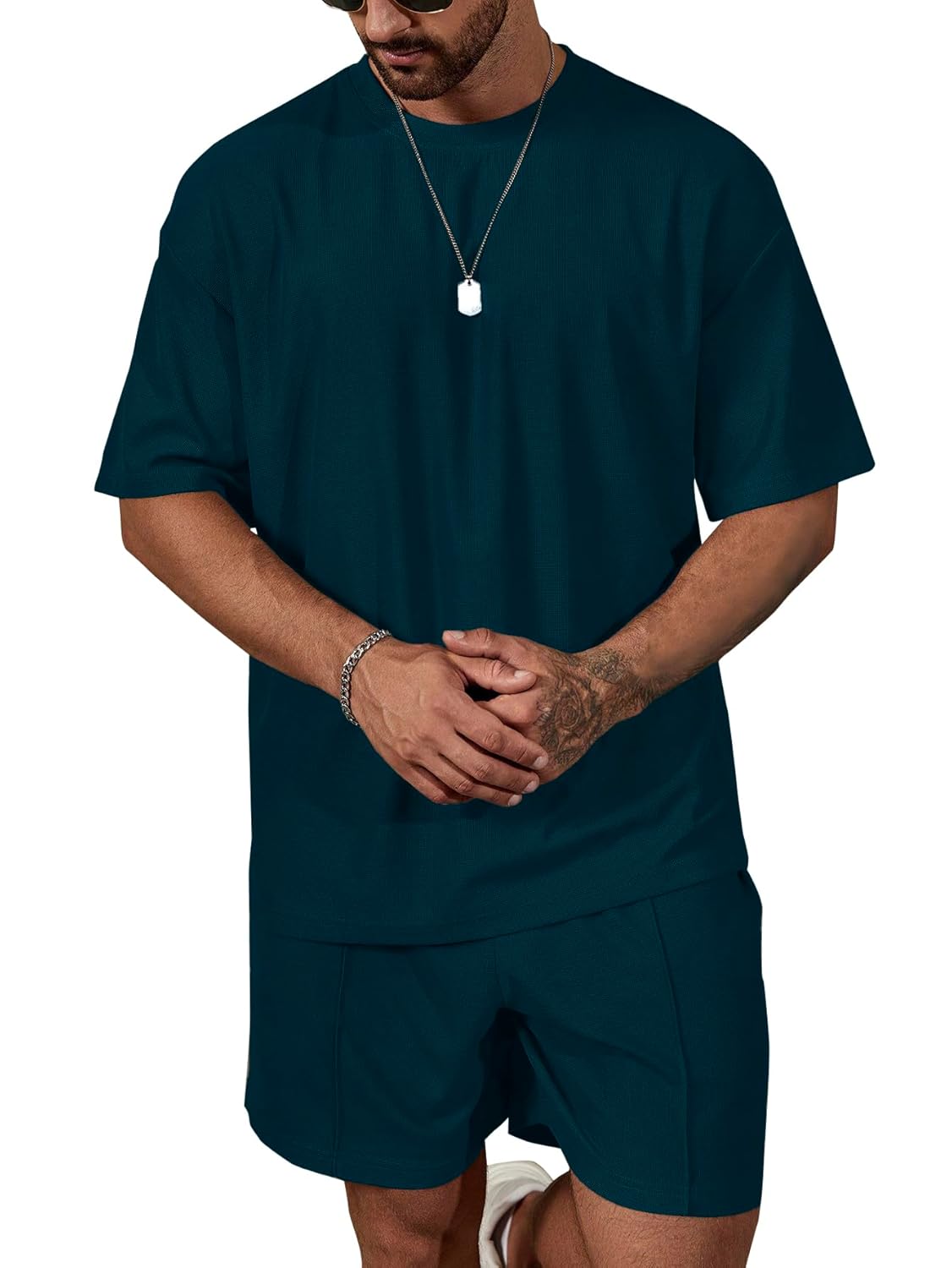 Vogaan Men's T-Shirt and Shorts Set | Top & Shorts Night Suits Set | Night Wear for Men | Holiday Outfits for Men's