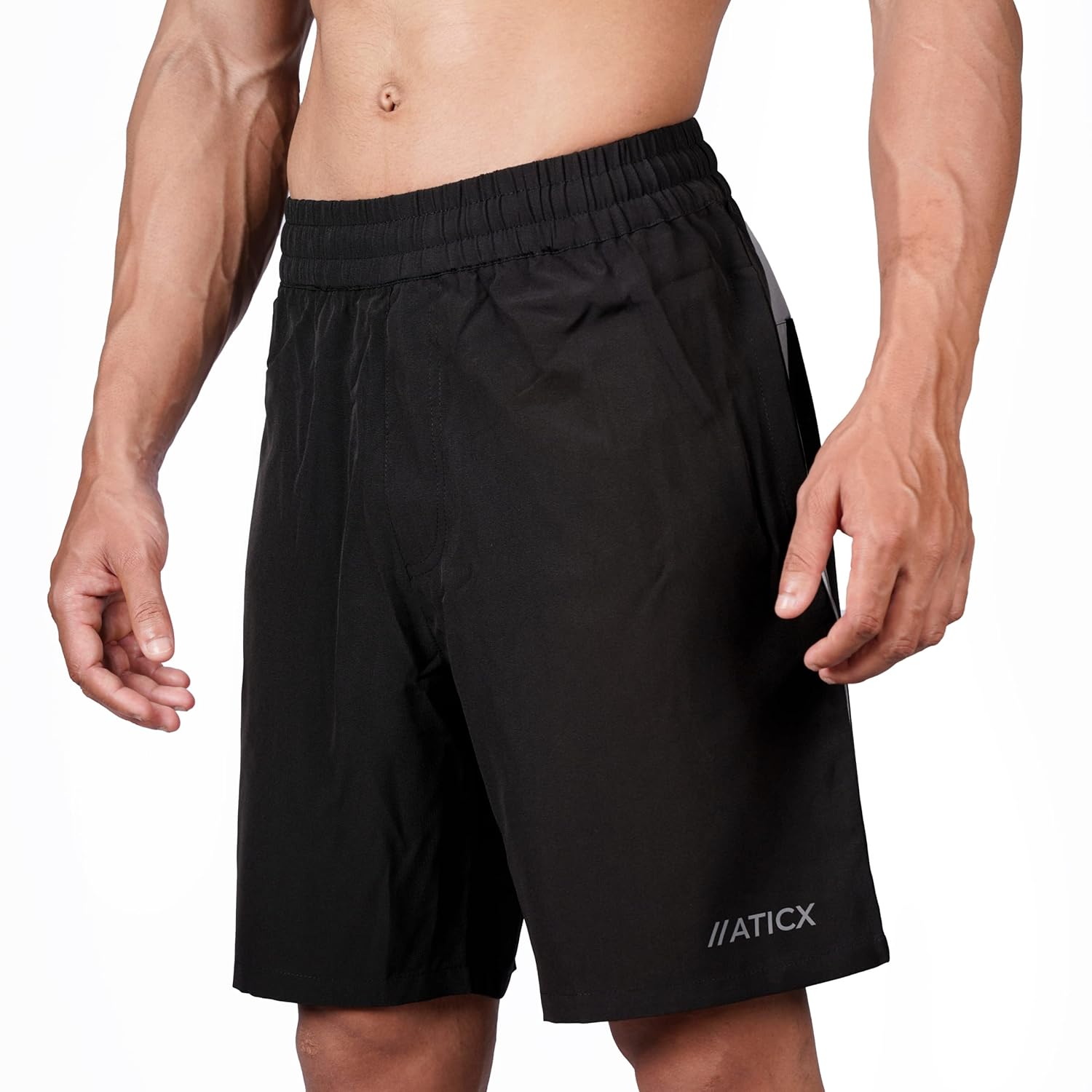 ATICX Polyester Shorts for Men - Quick Dry Lightweight with Zipper Pockets - Gym, Running, Jogging, Training Half Pants for Basketball, Swimming, Badminton, Cycling, Football, Outdoor & Home Wear - Image 13