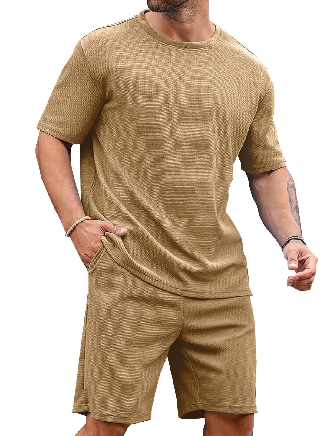 Vogaan Men's T-Shirt and Shorts Set | Top & Shorts Night Suits Set | Night Wear for Men - Image 2