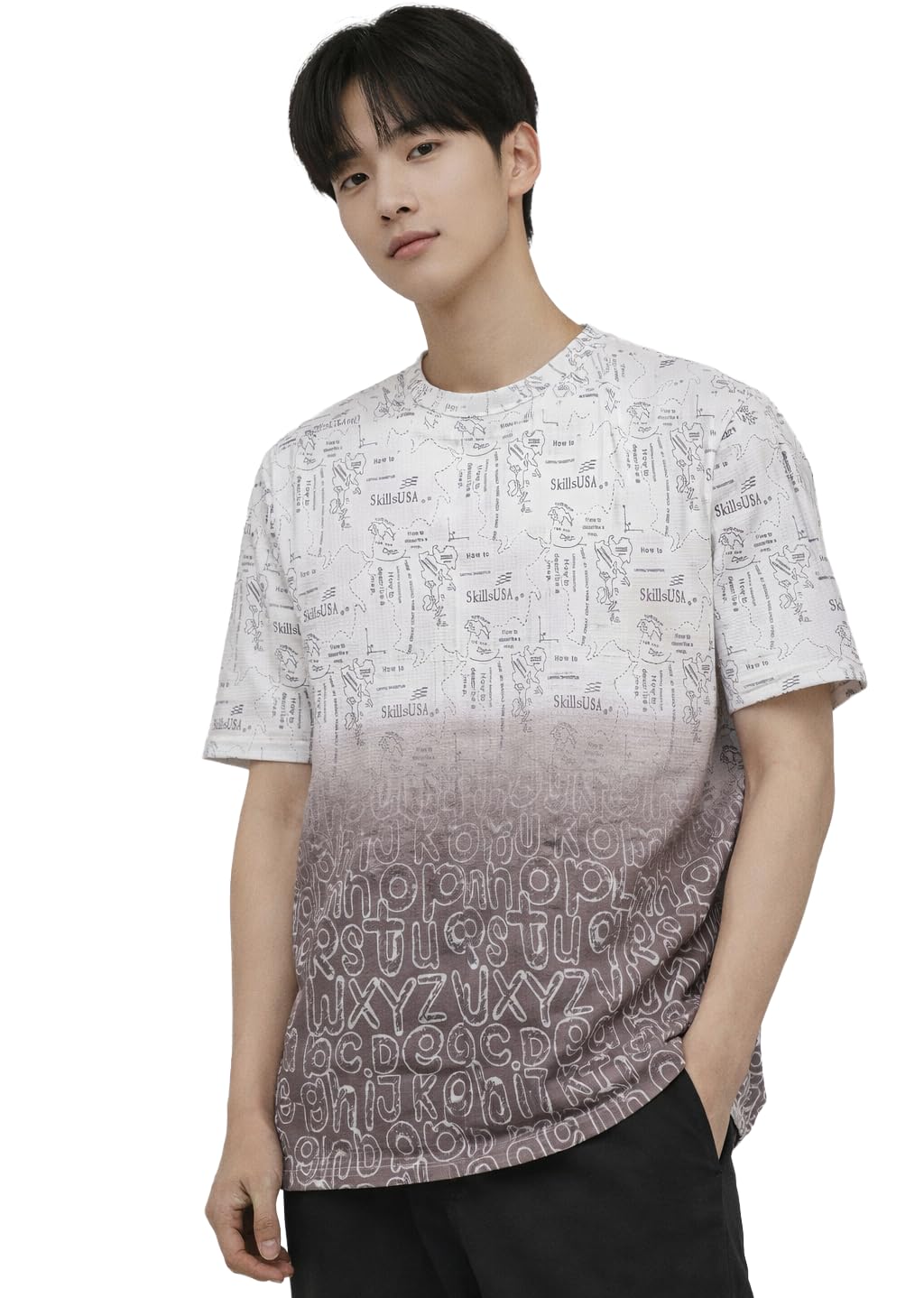 London Hills Men's Cotton Printed Ombre Gradient T-Shirt | Loose Fit Casual Wear | Short Sleeve Crew Neck | Soft Breathable Fabric for Daily & Streetwear Use - Image 5