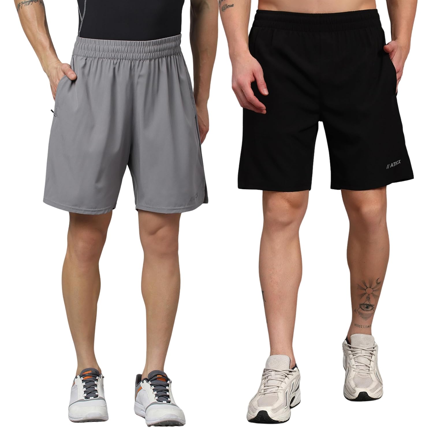 ATICX Polyester Shorts for Men - Quick Dry Lightweight with Zipper Pockets - Gym, Running, Jogging, Training Half Pants for Basketball, Swimming, Badminton, Cycling, Football, Outdoor & Home Wear - Image 20