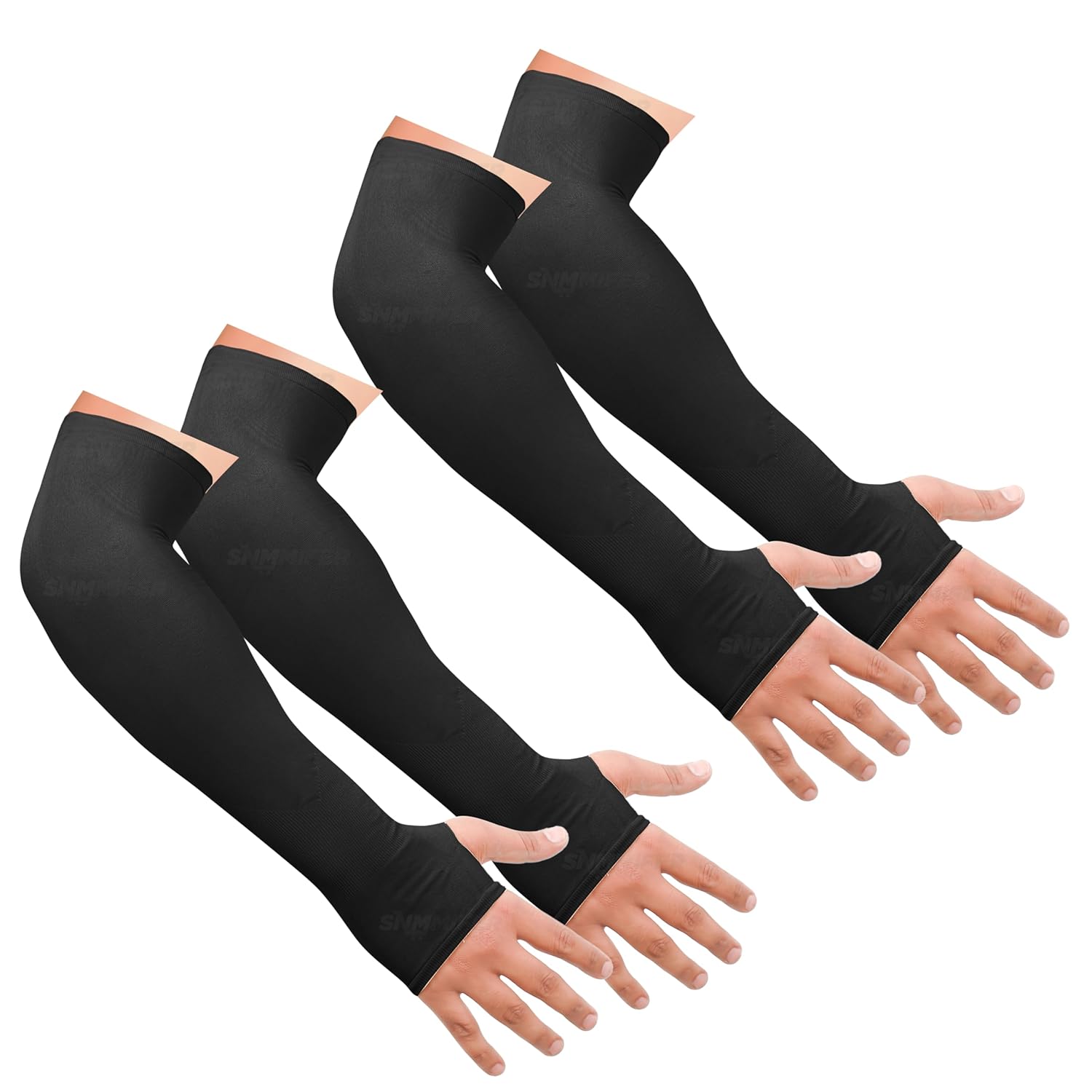 SNMMIFER UV Protection Arm Sleeves with Thumb Holes, Nylon Sun Protection Hand Cover for Running and Cycling, Unisex - Image 3