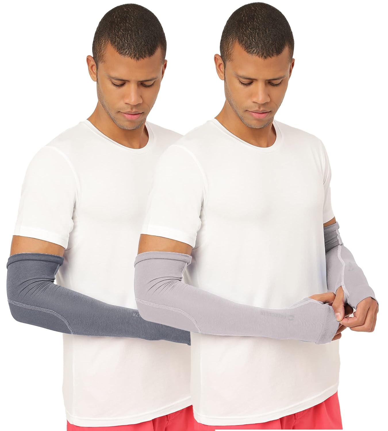 Freecultr Unisex Breathable Bamboo Cotton Antibacterial Arm Sleeves with Built-in Gloves | Soft, Sweat-Wicking & Skin-Friendly - Image 6