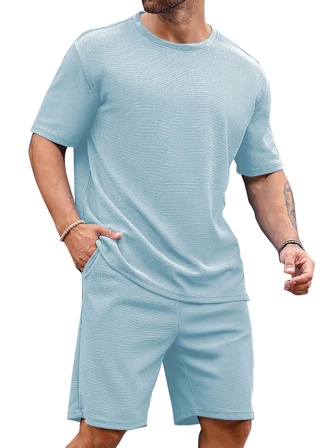 Vogaan Men's T-Shirt and Shorts Set | Top & Shorts Night Suits Set | Night Wear for Men