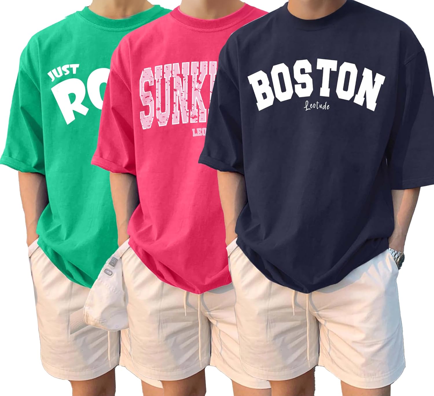 LEOTUDE Men's Half Sleeve Round Neck Cottonblend Graphic Print Oversized Tshirt for Man - Image 5