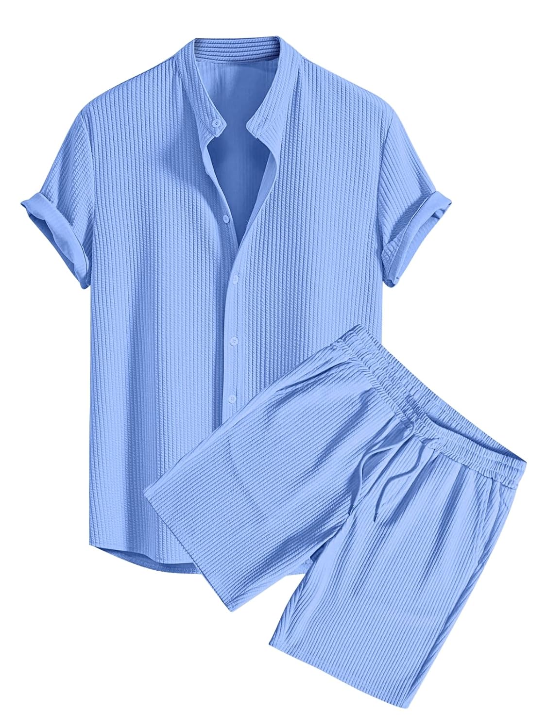 GRECIILOOKS Co-ord Set for Men Solid POLY LYCRA BLEND T-Shirt & Shorts Nightwear Set | Summer Loungewear, Beachwear & Night Suit for Daily Comfort - Image 5