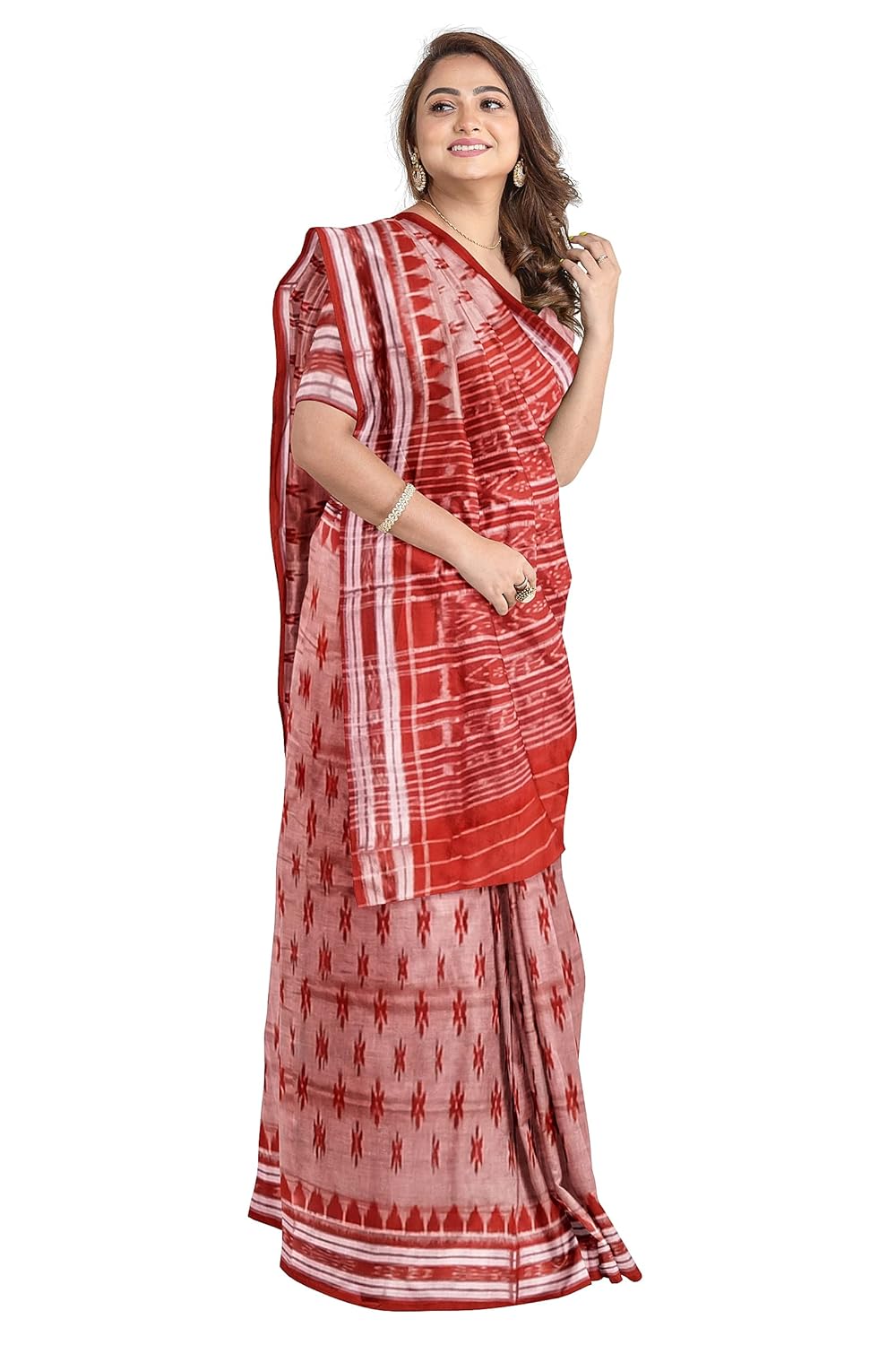 NUAPATANALOOM Odisha Sambalpuri Handloom Ikat Women's Cotton Saree, Odisha Handloom Handmade Pure Cotton Khandua Saree, Ikkat Orissa Traditional Handloom Saree Without Blouse - Image 11