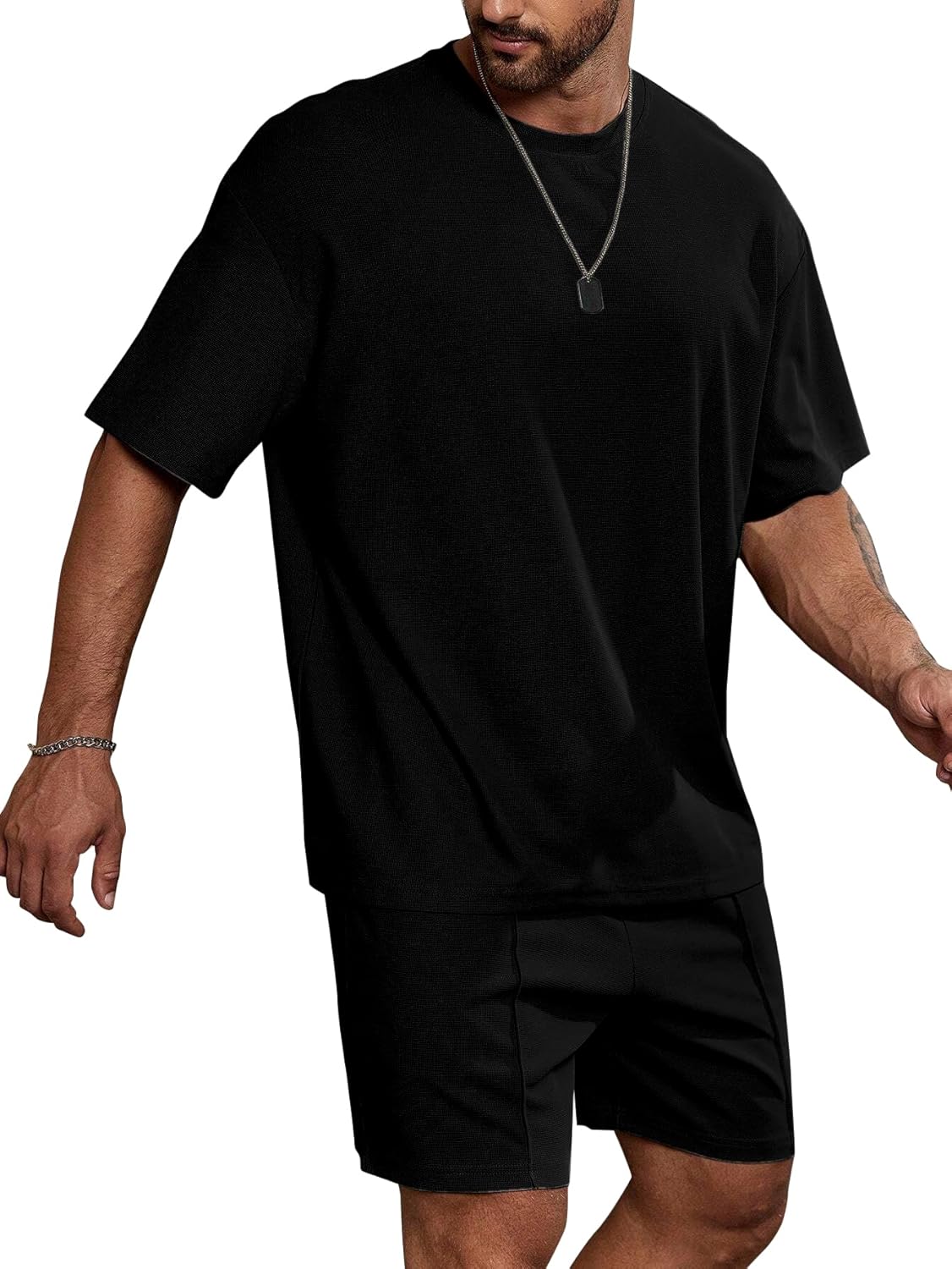 Vogaan Men's T-Shirt and Shorts Set | Top & Shorts Night Suits Set | Night Wear for Men | Holiday Outfits for Men's - Image 2