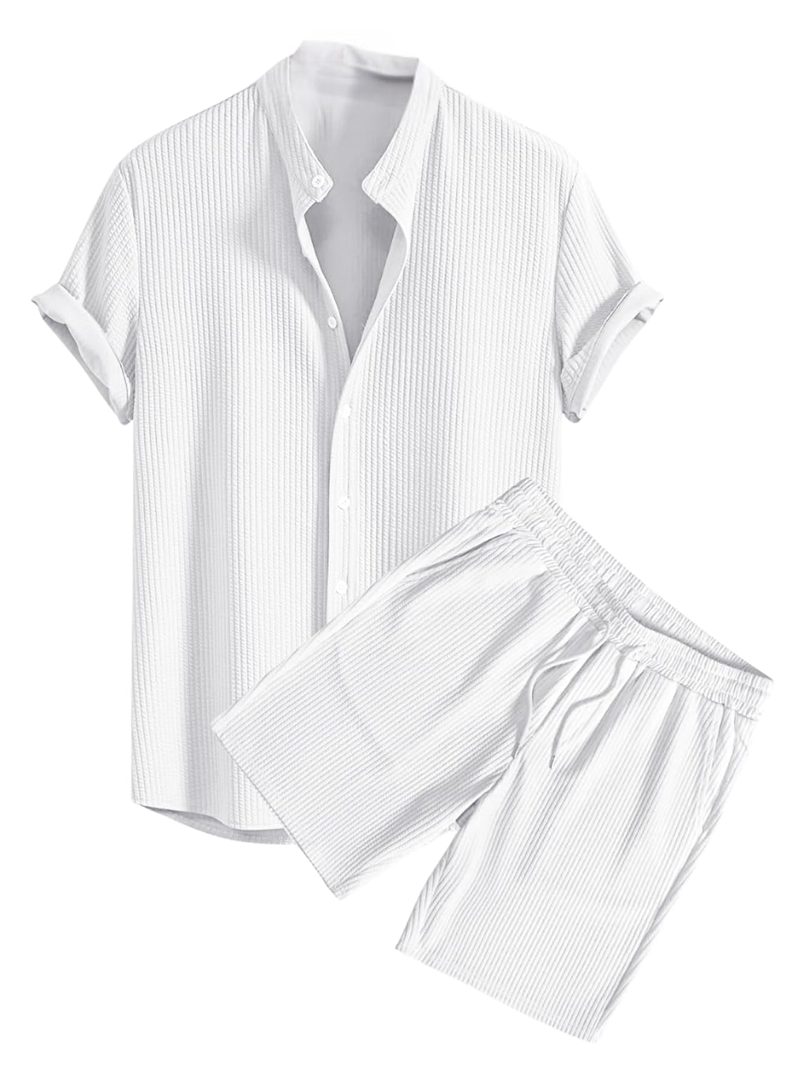 GRECIILOOKS Co-ord Set for Men Solid POLY LYCRA BLEND T-Shirt & Shorts Nightwear Set | Summer Loungewear, Beachwear & Night Suit for Daily Comfort - Image 4