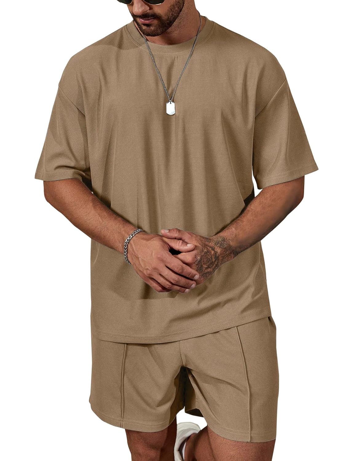 Vogaan Men's T-Shirt and Shorts Set | Top & Shorts Night Suits Set | Night Wear for Men | Holiday Outfits for Men's - Image 6