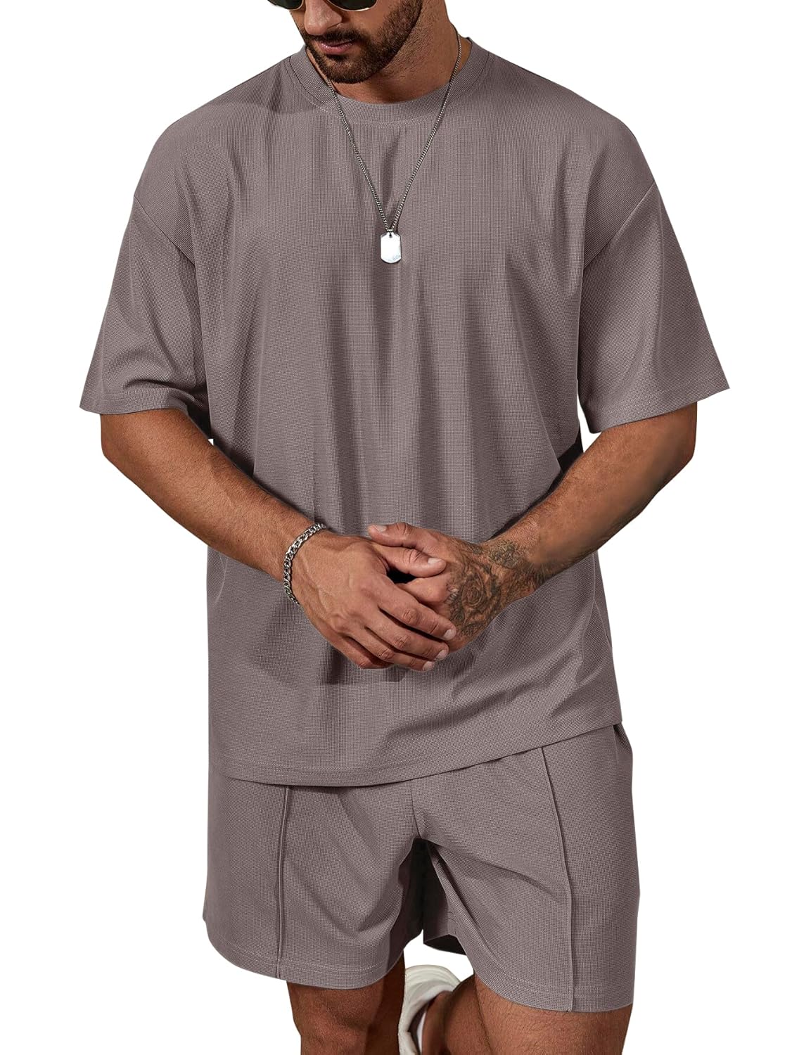 Vogaan Men's T-Shirt and Shorts Set | Top & Shorts Night Suits Set | Night Wear for Men | Holiday Outfits for Men's - Image 3