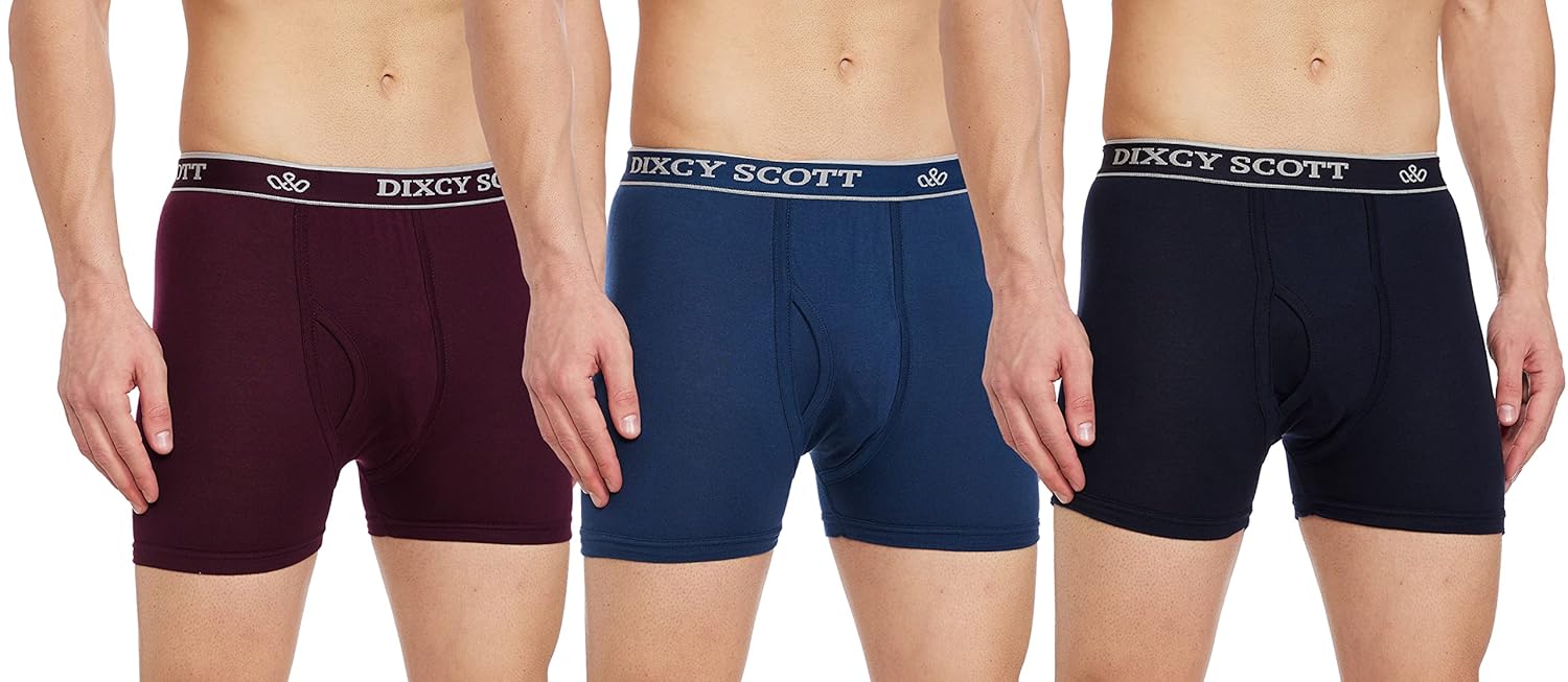 Dixcy Scott Originals Men 100% Combed Cotton Long Trunk (Pack of 3) (Assorted) - Image 5
