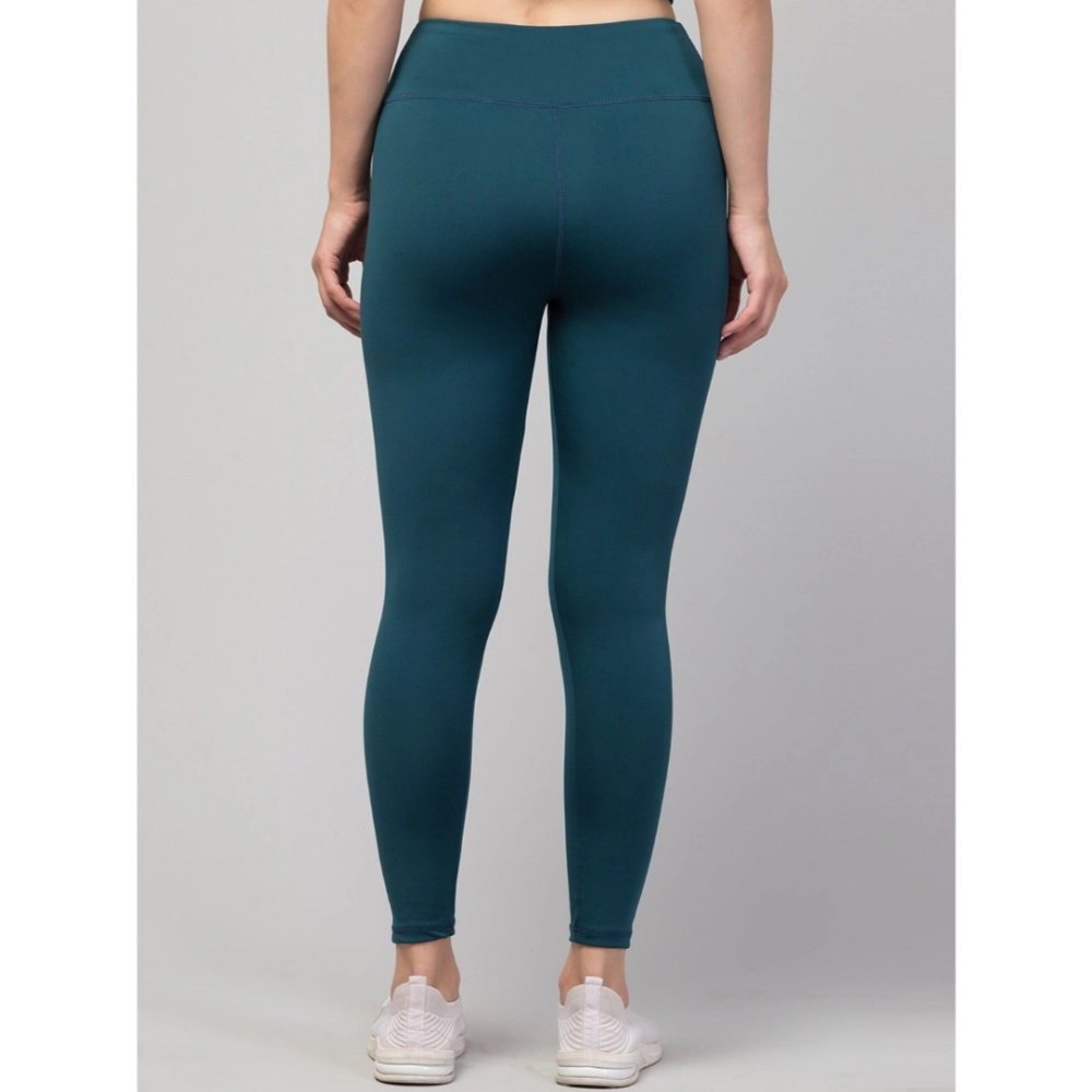 Generic Women's Polyester Solid Ankle Length High-Rise Tights (Green) - Image 2