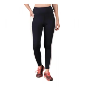 Generic Women's Polyester Solid Ankle length High Waisted Tights (Navy Blue)