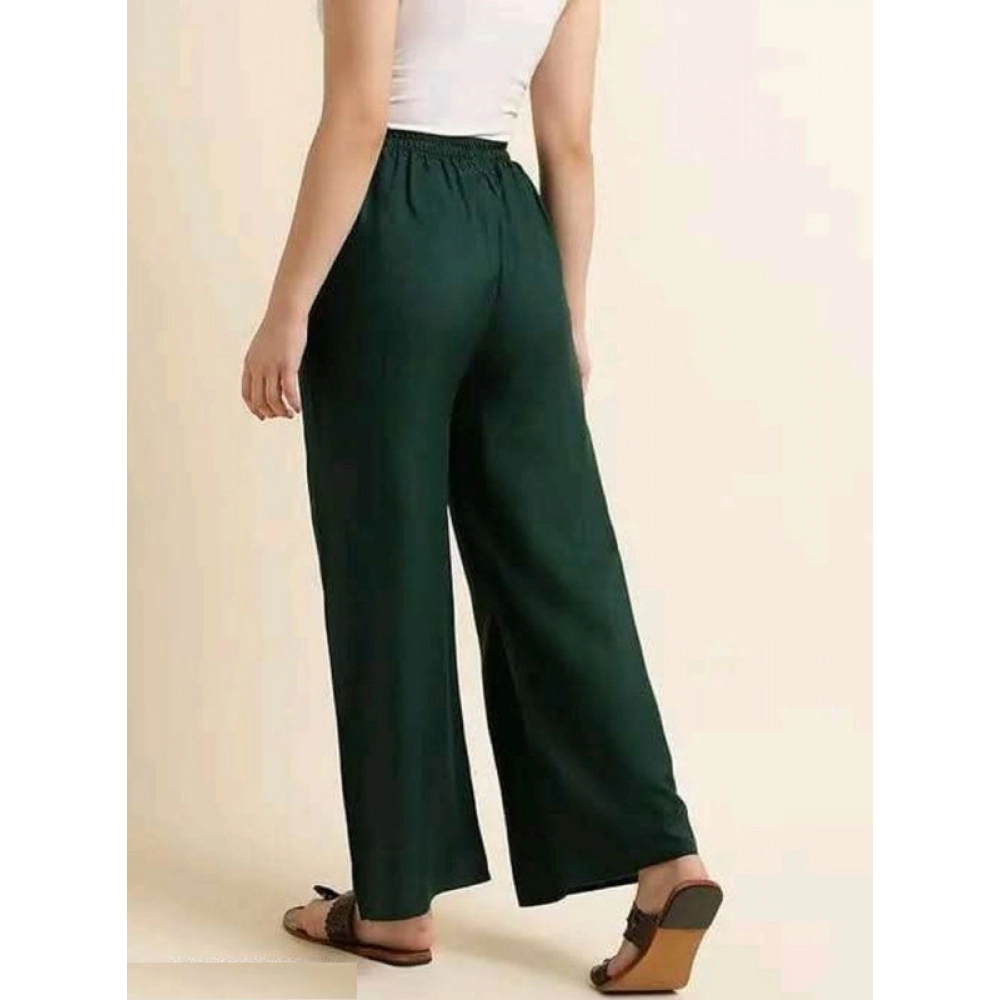 Generic Women's Casual Rayon Solid Ankle Length Palazzo (Green, Free Size) - Image 2