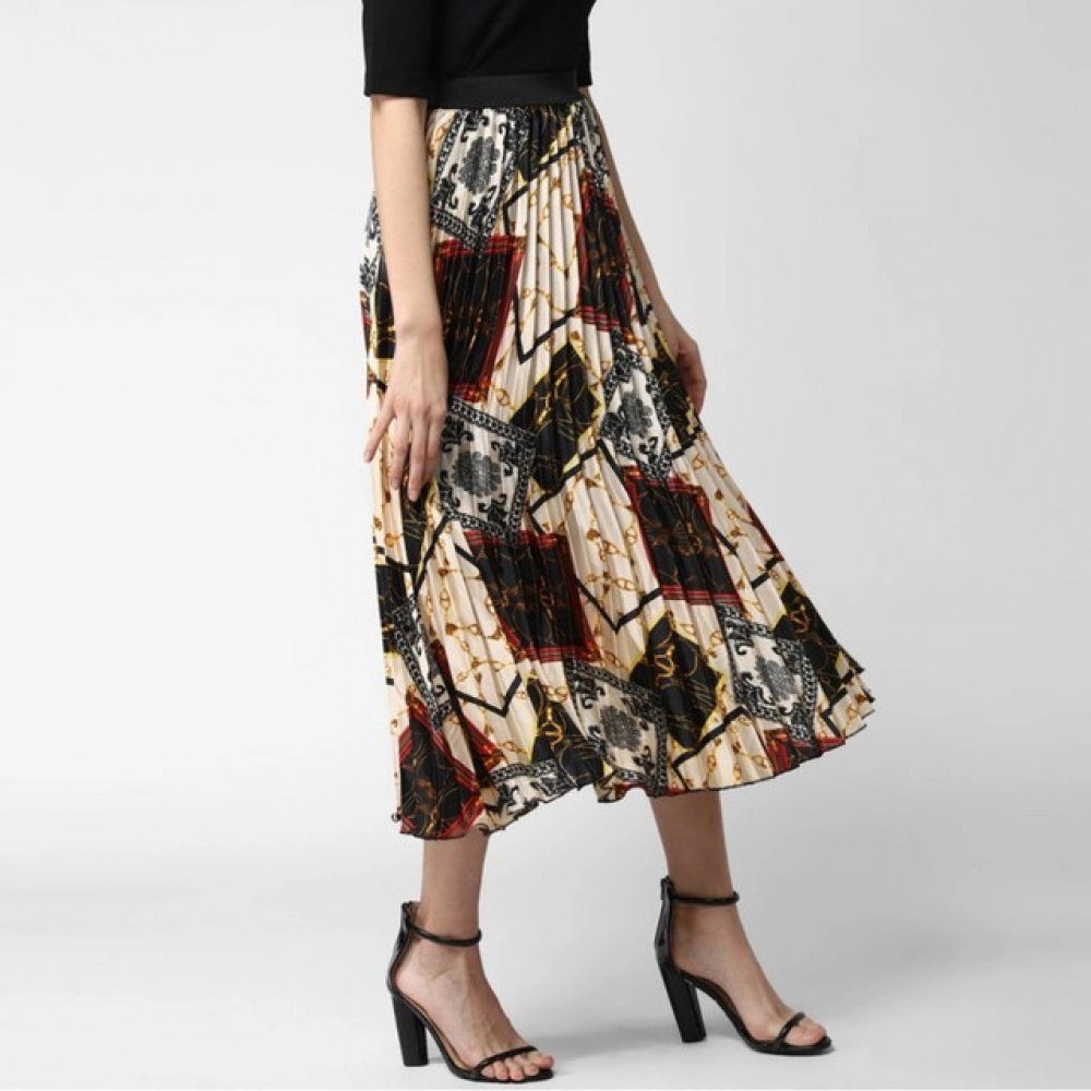 Generic Women's Satin Pleated Elasticated Skirt (Multicolor) - Image 4