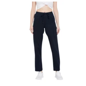 Generic Women's Cotton Solid Elasticated Track Pants (Navy)